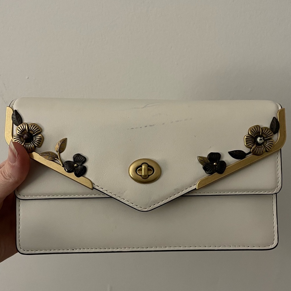 Coach chain Clutch White floral detailing